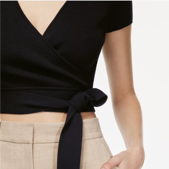 Aritzia Wilfred All Tied Up Sweater in Black - Picture 3 of 7